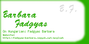 barbara fadgyas business card